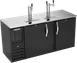 Beverage Air DDN68HC-B Draft Beer Cooler, 68"W x 26-3/8"D x 49-5/16"H, Blk, 3-Keg, R290 1/3 HP, 115V 1 image