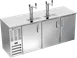 Beverage Air DDN78HC-S Draft Beer Cooler, 78"W x 26"D x 49"H, 4Keg Steel Faucet Towers, 1/3 HP, 115V 1 image
