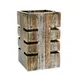 Steelite DWFB612WDAG Fusion Buffet Riser, 6"W x 6"D x 12"H Gray Wood Base, 12"-16" Height 1 image