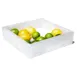 Steelite KMK1006SH - 12" x 12" x 3" White Resin Riser/Box, Flip‑Open, 4" Max Height, 10"‑19" W/D 1 image