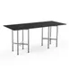 Steelite MGCCVG01MSXX 72" Rectangular Buffet Table, Nero Marquina Marble BHP Laminate, Brushed Stainless Steel, 30"H 1 image