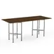 Steelite MGCCVG01WSXX 72" Rectangular Buffet Table, Bengali Mango Wood BHP Laminate, Brushed Stainless Steel 1 image