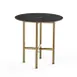Steelite 30 Inch Round Dining Table with Nero Marquina Marble Top and Brass Legs 1 image