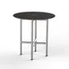 Steelite MGCCVR01MSXX Round Buffet Table, 30" dia., Nero Marquina Marble BHP Laminate Top, Brushed Stainless Steel Legs 1 image