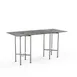 Steelite MGCCYG01GSXX 72" Rectangular Buffet Table, Grey Slate Laminate Top, Brushed Stainless Steel Base, 30"D x 36"H 1 image