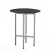 Steelite MGCCYR01MSXX 30" Round Nero Marquina Marble BHP Laminate Top, Brushed Stainless Steel Legs, 36"H 1 image