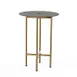Steelite MGCCZR01GBXX 30" Round Bar Height Table, 42"H, Grey Slate BHP Laminate Top, Brushed Brass Segments 1 image