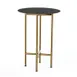 Steelite MGCCZR01MBXX 30" Round Bar Height Table, Nero Marquina Marble BHP Laminate Top, Brushed Brass Segments, 42"H 1 image