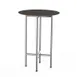 Steelite MGCCZR01MSXX 30" Round Bar Height Table, Nero Marquina Marble BHP Laminate Top, Brushed Stainless Steel 1 image