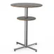 Steelite MGCPBR02GSXX 30" Round Pedestal Bar Height Table, 42.5"H, Grey Slate Laminate Top, Brushed Stainless Steel 1 image