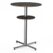 Steelite MGCPBR02MSXX 30" Round Bar Height Table, Nero Marquina Marble BHP Laminate Top, Brushed Stainless Steel Base 1 image