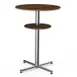 Steelite MGCPBR02WSXX 30" Round Bar Height Table, 42.5"H, Bengali Mango Wood Top, Brushed Stainless Steel 1 image