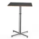 Steelite MGCPBS01MSXX Bar Height Table, 30'x30', Nero Marmora Granite Top, Brushed Stainless Steel Base 1 image