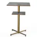 Steelite MGCPBS02GBXX 30x30 42.5H Bar Height Table, Grey Slate Laminate Top, Bamboo Core, Brushed Brass 1 image