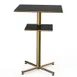 Steelite MGCPBS02MBXX 30x30x42.5H Square Bar Height Table, Nero Marquina Marble BHP Laminate Top, Brushed Brass Segments 1 image
