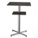 Steelite MGCPBS02MSXX 30x30x42.5in Square Bar Height Table, Nero Marquina Marble BHP Laminate Top, Brushed Stainless Steel 1 image