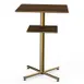 Steelite MGCPBS02WBXX 30x30 42.5H Square Bar Table, Bengali Mango Wood BHP Laminate Top, Brushed Brass 1 image