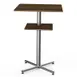 Steelite MGCPBS02WSXX 30x30x42.5in Square Bar Height Table, Bengali Mango Wood Top, Brushed Stainless Steel 1 image