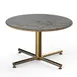 Steelite MGCPFR01GBXX Mogogo Buffet Solutions Polo Coffee Table, 30 dia. x 18H, grey slate BHP laminate, brushed brass 1 image