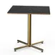Steelite MGCPRS01MBXX 30x30 Square Nero Marquina Marble Bistro Table, 29H Brushed Brass Pedestal Base 1 image