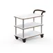 Steelite MGCRNX01CSXX Mogogo Buffet Solutions Roll'n Service Cart, 41.5" x 21" x 36"H, Carrera White Marble Shelves, Brushed Stainless Steel 1 image