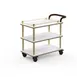 Steelite MGCRNX02CBXX Mogogo Buffet Solutions Roll'n Service Cart, 41.5x21x36, Carrera White Marble Shelves, Brushed Brass 1 image