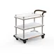 Steelite MGCRNX08CSXX Mogogo Buffet Solutions Roll'n Service Cart, 41.5x21x36, Carrera White Marble Shelves, Brushed Stainless Steel 1 image
