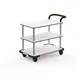 Steelite MGCRNX11CSXX Mogogo Buffet Solutions Roll'n Service Cart, 41.5x21x36, Carrera White Marble Shelves, Brushed Stainless Steel 1 image