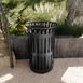 Flash Furniture UF-OTB-01-BLK-GG - 37‑Gallon Round Trash Can, 40" H x 26" D, Black Steel Inner Bin 2 image