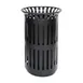 Flash Furniture UF-OTB-01-BLK-GG - 37‑Gallon Round Trash Can, 40" H x 26" D, Black Steel Inner Bin 1 image