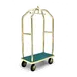 Forbes Industries 2410 Specialty Luggage Cart w/ (2) Push Bars, Carpeted Deck, Polished Brass 1 image