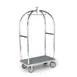 Forbes Industries 2419 Birdcage® Luggage Cart w/ (2) Push Bars & Carpeted Deck, Polished Brass 1 image