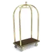 Forbes Industries 2422 Birdcage Luggage Cart w/ Carpeted Deck, Solid Brass 1 image