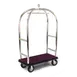 Forbes Industries 2423 Birdcage Luggage Cart w/ (2) Push Bars, Carpeted Deck, Polished Brass 1 image