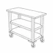 Forbes Industries 5528 Open Service Cart w/ (3) Wood Veneer Shelves 1 image