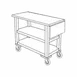 Forbes Industries 5528 Drop Leaf Service Cart w/ Open with 3 Shelves 1 image