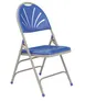 National Public Seating 1105 Triple Brace Double Hinge Folding Chair, Blue (Pack of 4) 1 image