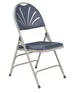 National Public Seating 1115 Fan Back Folding Chair with Dark Blue Plastic Seat & Back - (Pack of 4 1 image