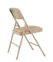 National Public Seating 1201 Vinyl Upholstered Double Hinge Folding Chair, French Beige (Pack of 4) 2 image