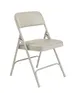 National Public Seating 1202 Vinyl Upholstered Double Hinge Folding Chair, Warm Grey (Pack of 4) 1 image
