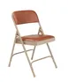 National Public Seating 1203 Vinyl Upholstered Double Hinge Folding Chair, Honey Brown (Pack of 4) 1 image