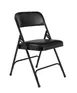 National Public Seating 1210 Vinyl Upholstered Double Hinge Folding Chair, Caviar Black (Pack of 4) 1 image