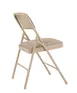 National Public Seating 2201 Steel Frame Folding Chair w/ Café Beige Fabric Back & Seat (Pack of 4) 2 image