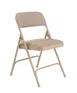 National Public Seating 2201 Steel Frame Folding Chair w/ Café Beige Fabric Back & Seat (Pack of 4) 1 image