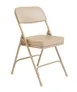 National Public Seating 3201 NPS 3200 Series Premium 2-Inch Vinyl Upholstered Double Hinge French Beige Folding Chair (Pack of 2) 1 image