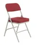 National Public Seating 3218 NPS® 3200 Series Premium 2-inch Fabric Upholstered Double Hinge New Burgundy Folding Chair (Pack of 2) 1 image