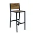 BFM Seating 102BKPR-SB Chester Barstool, Knotty Pine Relic Seat & Back, Steel Frame, Sand Black Finish 1 image