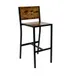 BFM Seating 102BVWR-SB Chester Barstool, Vintage Walnut Relic Wood Seat & Back, Steel Frame, Sand Black Finish 1 image