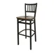 BFM Seating 2090B-SB ASH Troy Barstool, Slate Back, Autumn Ash Wood Seat, Sand Black Metal Frame 1 image