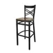 BFM Seating 2130B-SB ASH Akrin Barstool, Cross Back, Autumn Ash Wood Seat, Sand Black Metal Frame 1 image